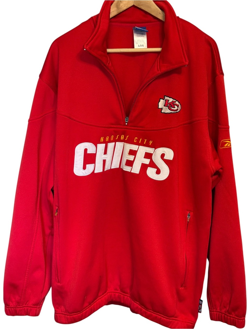 Kansas City Chiefs Red Quarter-Zip fleece/jacket large please read description